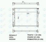 Радиатор двигателя Renault (рено) Trafic II