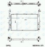 Радиатор двигателя Opel (опель) Meriva